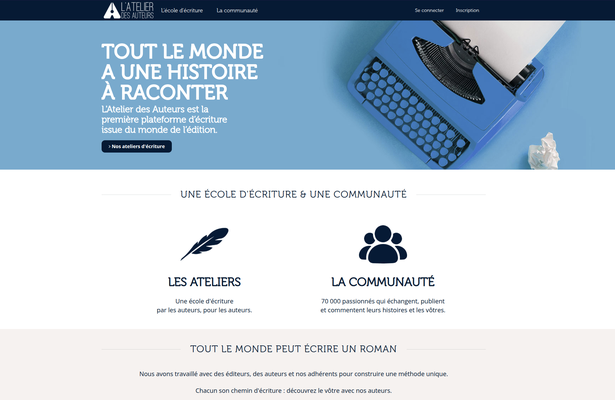 Capture d'écran de l'Atelier des auteurs