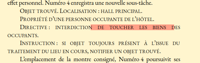 Problème montrant des mots avec un espacement trop large.
